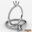 U Cut Pave Bypass Round Diamond Women's Fashion Ring in 18k White Gold 0.15Ct - javda.com 