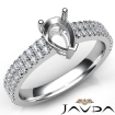 U Shape Prong Setting Diamond Engagement Pear Semi Mount Ring 14k White Gold 0.5Ct - javda.com 