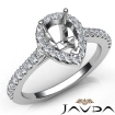 Diamond Engagement Pear Semi Mount Shared Prong Setting Ring Platinum 950 1Ct - javda.com 