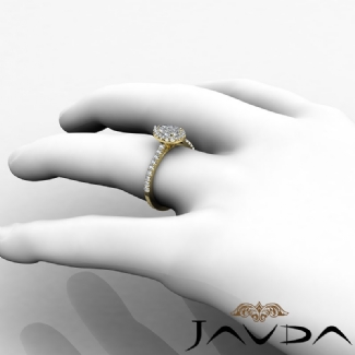 Diamond Engagement Pear Semi Mount Shared Prong Setting Ring Gold Y18k 0.5Ct