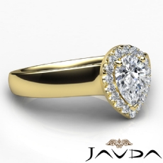 Cathedral French Set Halo Pave diamond  18k Gold Yellow