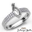 U Cut Prong Setting Diamond Engagement Marquise SemiMount Ring 18k White Gold 0.5Ct - javda.com 