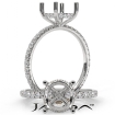 U Pave Hidden Halo Semi Mount Diamond Engagement Ring 18k White Gold 0.48Ct - javda.com 