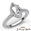 Diamond Engagement Marquise Semi Mount Prong Setting Ring 14k White Gold 0.5Ct - javda.com 