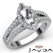 Gorgeous Halo Prong Diamond Engagement Marquise SemiMount Ring 14k White Gold 1.45Ct - javda.com 