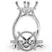 Cathedral Round Halo French U Pave Diamond Engagement Ring 18k White Gold 0.55Ct - javda.com 