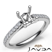Double Prong Setting Diamond Engagement Asscher SemiMount Ring Platinum 950 0.3Ct - javda.com 