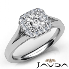Halo Pave Setting Split Shank diamond Ring Platinum 950