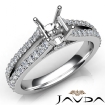 Diamond Engagement Split Shank Setting Asscher Semi Mount Ring Platinum 950 0.65Ct - javda.com 