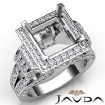 Diamond Princess Semi Mount Engagement Halo Setting Ring Platinum 950 2.25Ct