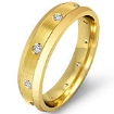 Round Diamond Eternity Wedding Mens Band Center Brushed Ring 14k Gold Yellow 0.13Ct