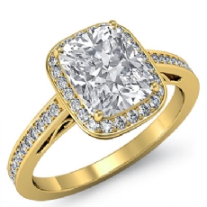 Filigree Halo Pave Setting diamond Ring 18k Gold Yellow