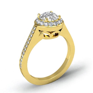 0.5Ct Diamond Engagement Ring Cushion Semi Mount Halo Setting Gold Y18k