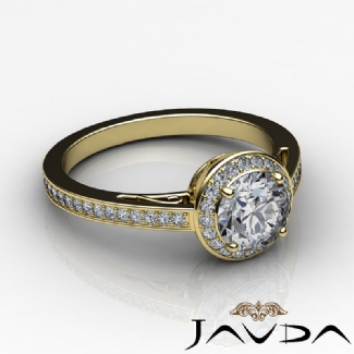 0.5Ct Diamond Engagement Ring Cushion Semi Mount Halo Setting Gold Y18k