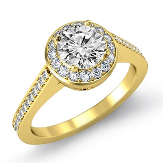 0.5Ct Diamond Engagement Ring Cushion Semi Mount Halo Setting Gold Y18k