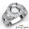 Round Semi Mount Diamond Engagement Ring Halo Pave Set 18k White Gold Band 1.25Ct - javda.com 