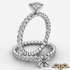 Bezel Bubble 4 Prong Peg Head diamond Ring Platinum 950
