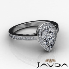 Halo Pave Set Filigree Design diamond Ring 18k Gold White