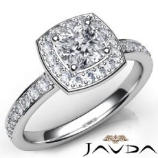 Tall Cathedral Halo Micropave diamond Ring Platinum 950