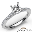 Diamond Engagement Pave Setting 18k White Gold Cushion Semi Mount Ring 0.65Ct - javda.com 