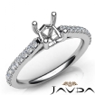 Double Prong Setting Diamond Engagement Cushion Semi Mount Ring 18k White Gold 0.3Ct - javda.com 