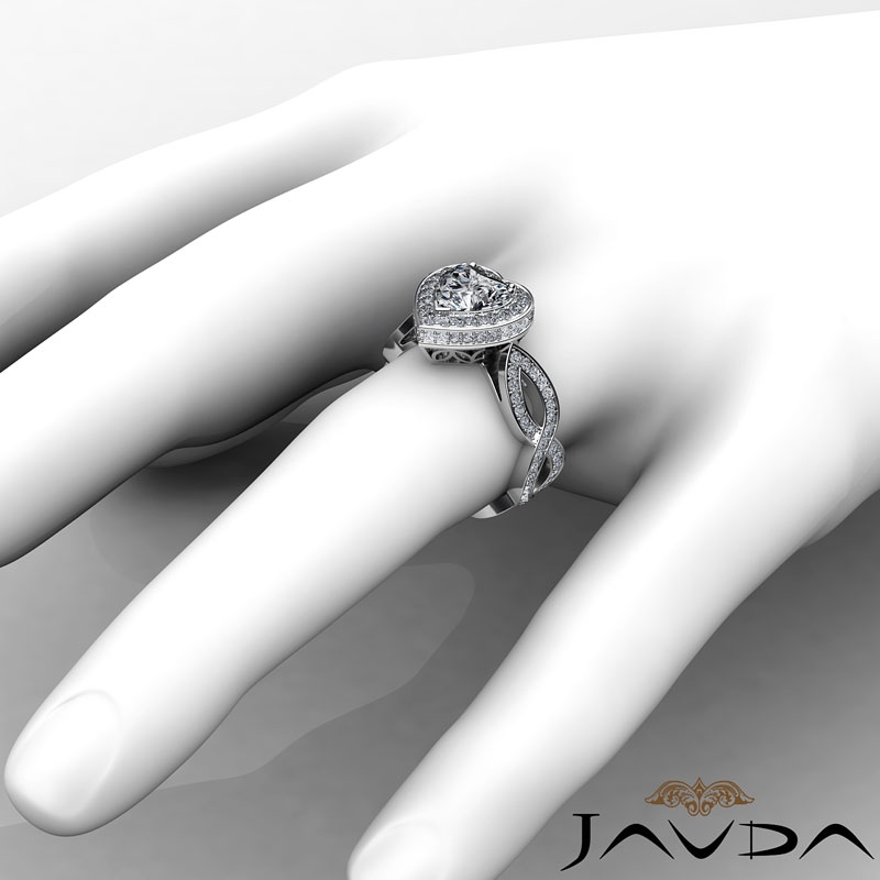 Infinity Twist Shank Halo Heart Diamond Engagement Ring 14k White Gold   223201392720AM6 800 