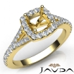 Diamond Engagement 18k Yellow Gold Halo Pave Setting Cushion Semi Mount Ring 0.85Ct - javda.com 