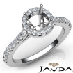 Diamond Engagement Shared Prong Setting Ring Platinum 950 Round Semi Mount 0.5Ct - javda.com 