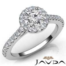 Halo U Cut French Pave Set diamond Ring 14k Gold White