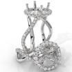 Twisted Halo XOXO Style Round Diamond Engagement Ring in 18k White Gold 0.7Ct - javda.com 