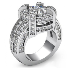 Celebrity Style Triple Band diamond Ring Platinum 950