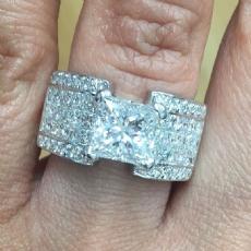 Invisible Setting Shank diamond Ring 18k Gold White