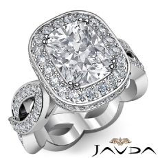 Twisted Shank Circa Halo Pave diamond Ring 18k Gold White