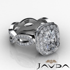 Twisted Shank Circa Halo Pave diamond Ring Platinum 950