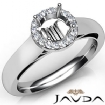 Halo Pave Setting Round Diamond Engagement Semi Mount Ring Platinum 0.2Ct