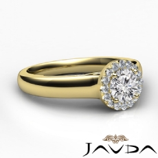 Wide Band Cathedral Halo diamond Ring 14k Gold Yellow