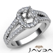 Halo Prong Diamond Engagement Cushion Semi Mount Gorgeous Ring 18k White Gold 0.75Ct - javda.com 