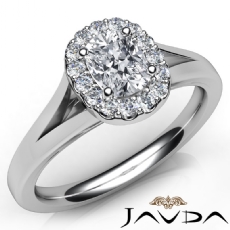 Classic Halo French U Pave Set diamond Ring 14k Gold White