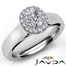 Cathedral Wide Shank Halo Pave diamond Ring Platinum 950