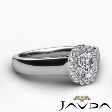 Cathedral Wide Shank Halo Pave diamond  Platinum 950