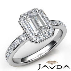 Tall Cathedral Halo Micropave diamond Ring 18k Gold White