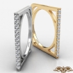 Square Shaped Round Diamond Women's Fashion Ring In 14k Gold White 0.11Ct