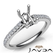 Double Prong Setting Diamond Engagement Emerald SemiMount Ring Platinum 950 0.3Ct - javda.com 