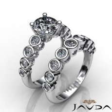 Bezel Setting Bridal Set diamond Ring Platinum 950