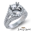 Halo Prong Set Diamond Engagement Round Ring Platinum 950 Semi Mount 1.7Ct - javda.com 