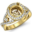 1.4Ct Diamond Engagement Ring 14k Gold Yellow Round Semi Mount Halo Pave Setting