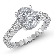 Prong Set Classic Side Stone diamond Ring Platinum 950