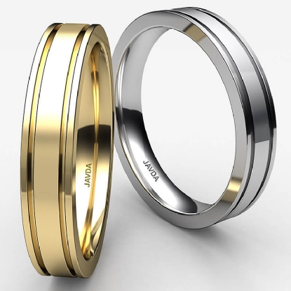 4mm Flat Fit Solid Ring Mens Wedding Plain Band 18k Gold 5.4g 4