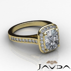 Halo Pave Set Bezel diamond Ring 14k Gold Yellow