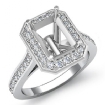 0.7Ct Diamond Engagement Ring Emerald Semi Mount Halo Setting 18k White Gold - javda.com 